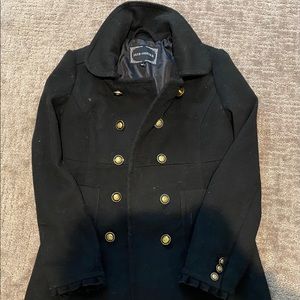 Double Breasted Black Pea Coat